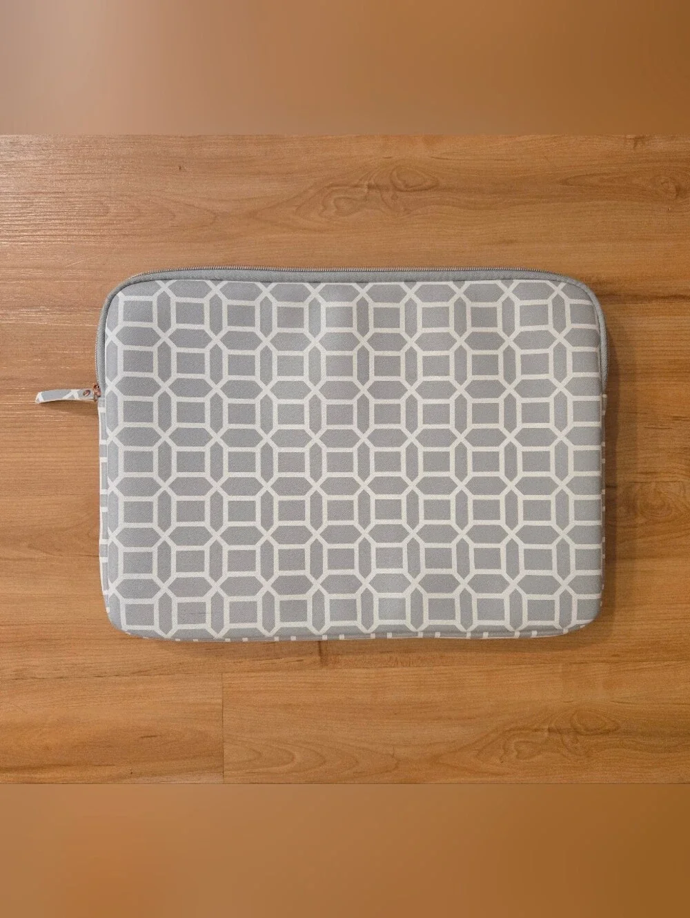 Studio Light Gray Padded Laptop Sleeve with Front Zip